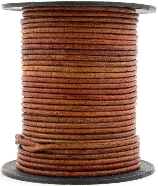 Brown Rust Round Leather Cord 2mm