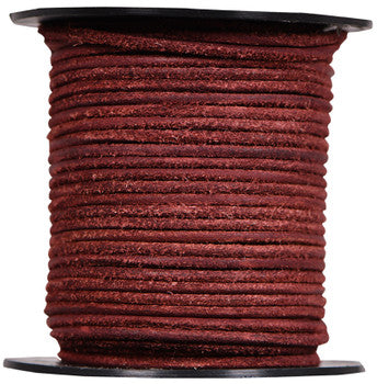 Round Suede Leather Cords- 1mm -Burgundy