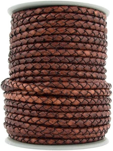 Cherry Brown Round Bolo Braided Leather Cord 4mm