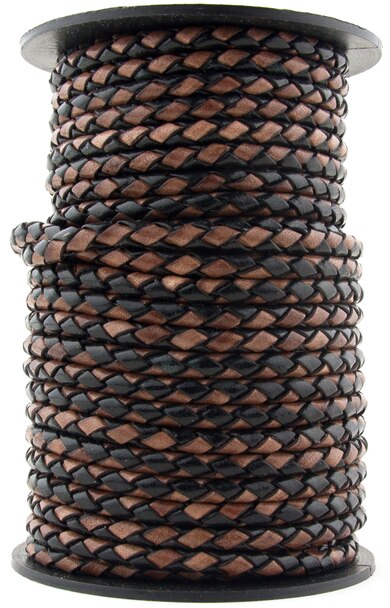 Black Brown Round Bolo Braided Leather Cord 5mm