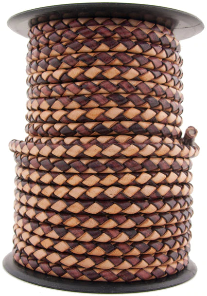 Cottonmouth Round Bolo Braided Leather Cord 3mm