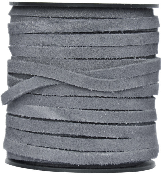 Gray Flat Suede Leather Cord 5mm