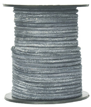 Round Suede Leather Cords- 1mm -Gray
