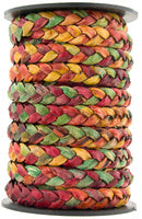 Kinte Gypsy Natural Dye Flat Braided Leather Cord 10mm