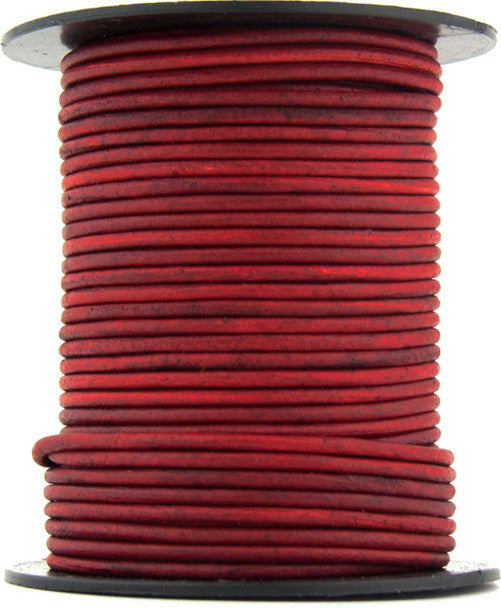 Hot Pink Natural Round Leather Cord 2mm