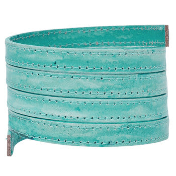 Stitched Leather Strap 10mm x 2mm Icy Blue 1 Meter