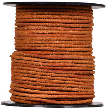 Round Suede Leather Cords- 1mm -Light Brown