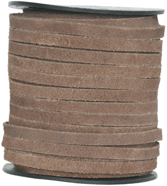 Light Brown Flat Suede Leather Cord 5mm