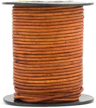 Brown Light Natural Round Leather Cord 2mm