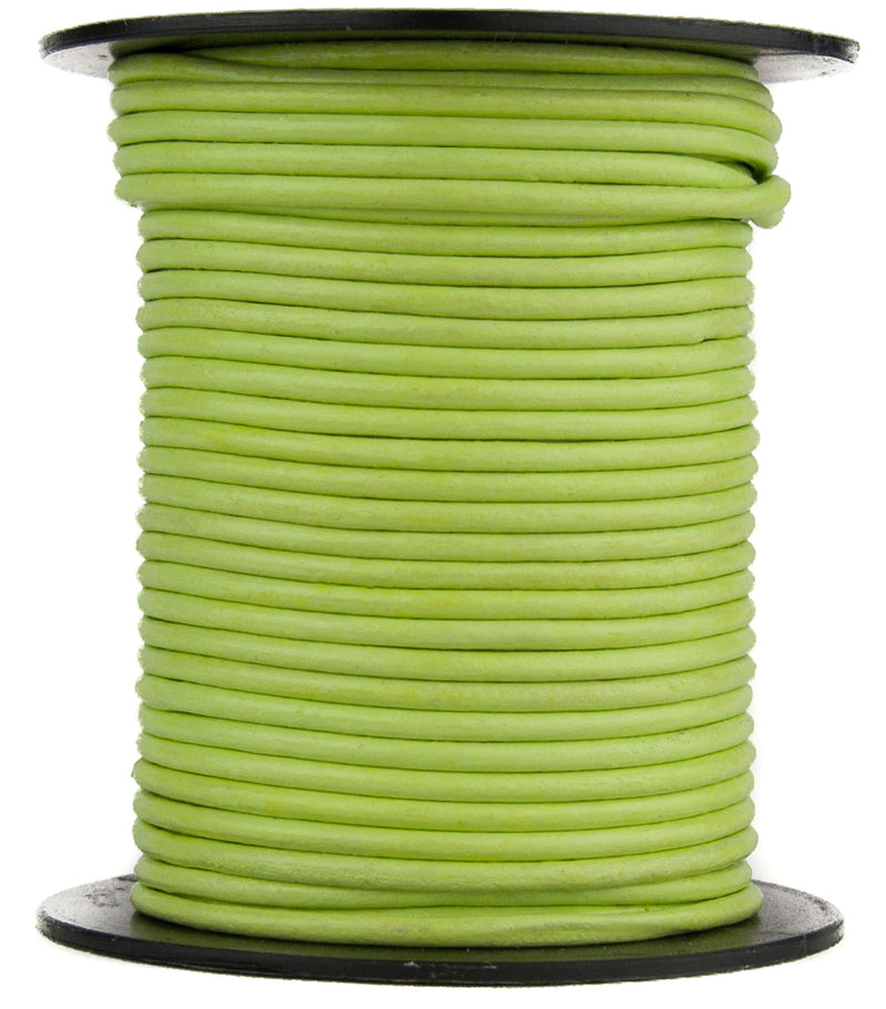 Lime Green Round Leather Cord 1.5mm