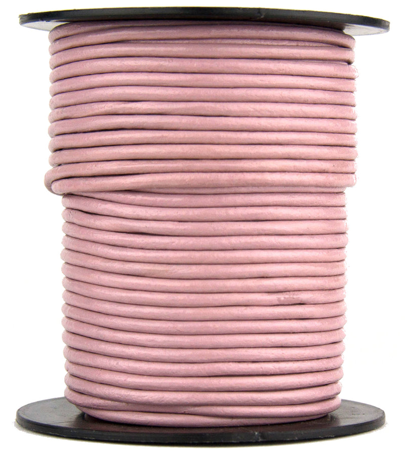 Mauve Round Leather Cord 2mm