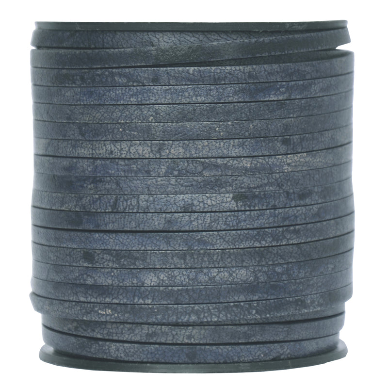 Midnight Blue Flat Leather Cord 3mm x 2mm