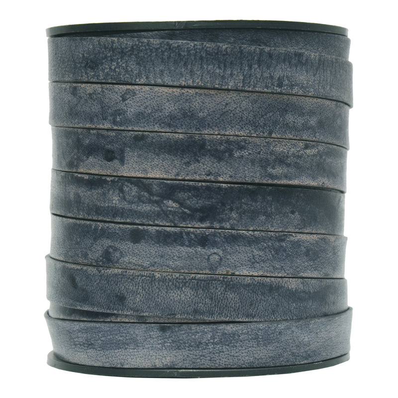 Midnight Blue Flat Leather Cord 10mm x 1mm 1 meter