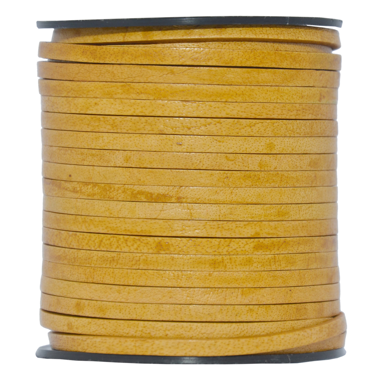 Mustard Natural Flat Leather Cord 3mm x 2mm