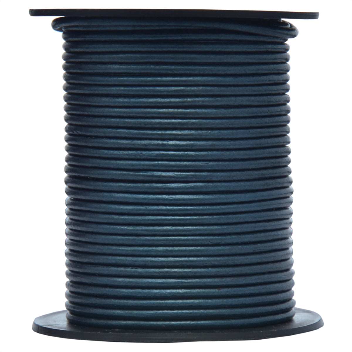 Navy Blue Metallic Round Leather Cord 1mm