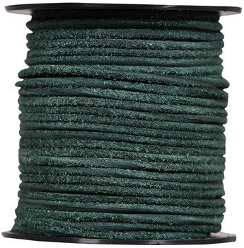 Round Suede Leather Cords- 1mm -Olive Green