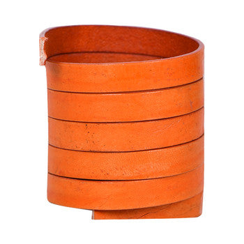 Natural Orange Flat Leather Cords 10mm x 2mm- 1 meter