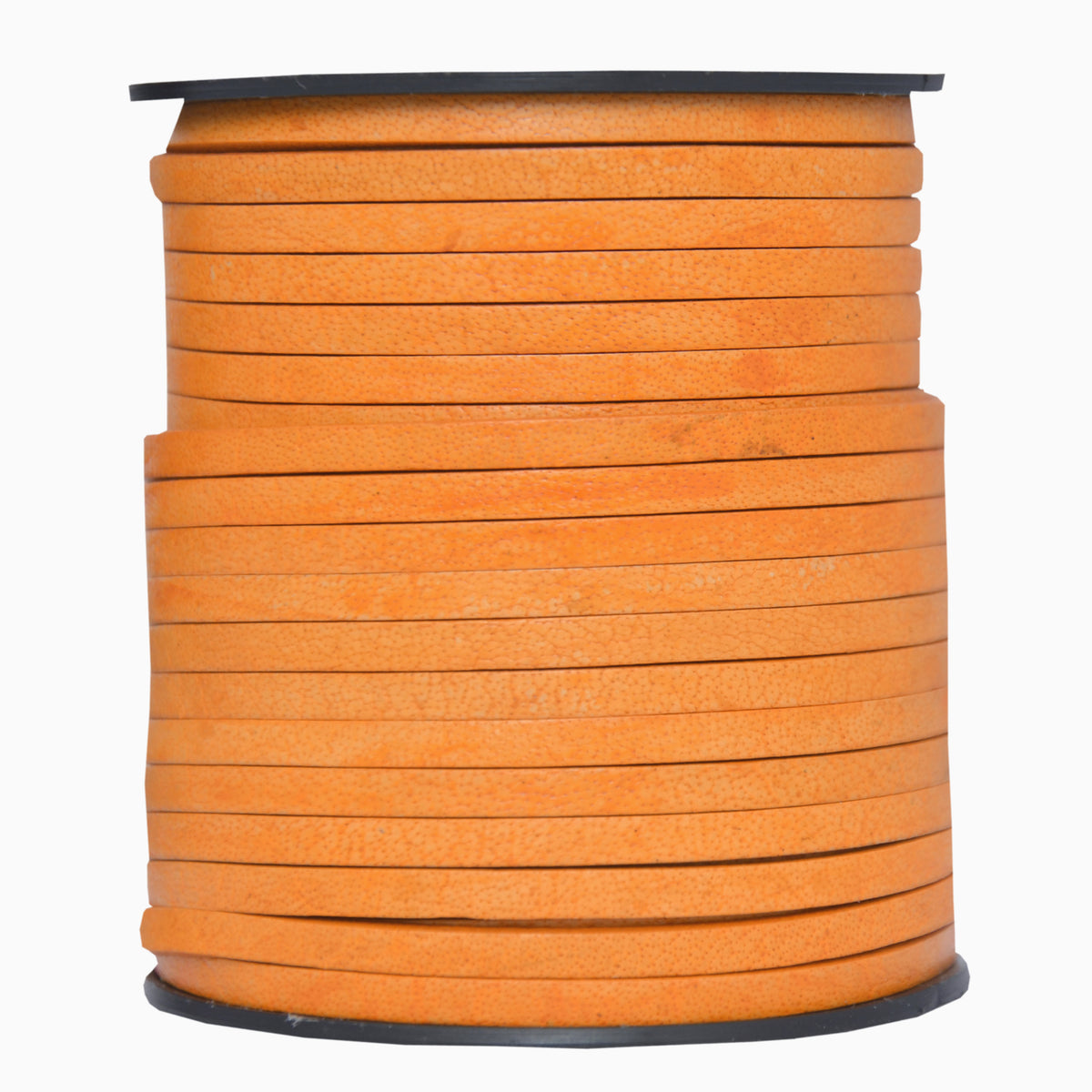 Orange Natural Flat Leather Cord 3mm x 2mm