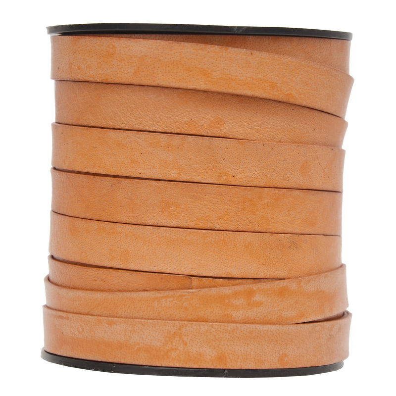 Orange Natural - Flat Leather Cord 10mm*1mm
