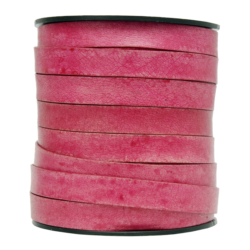 Fuchsia Natural- Flat Leather Cord 10mm*1mm