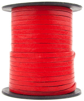 Red Flat Leather Cord 3mm x 1mm