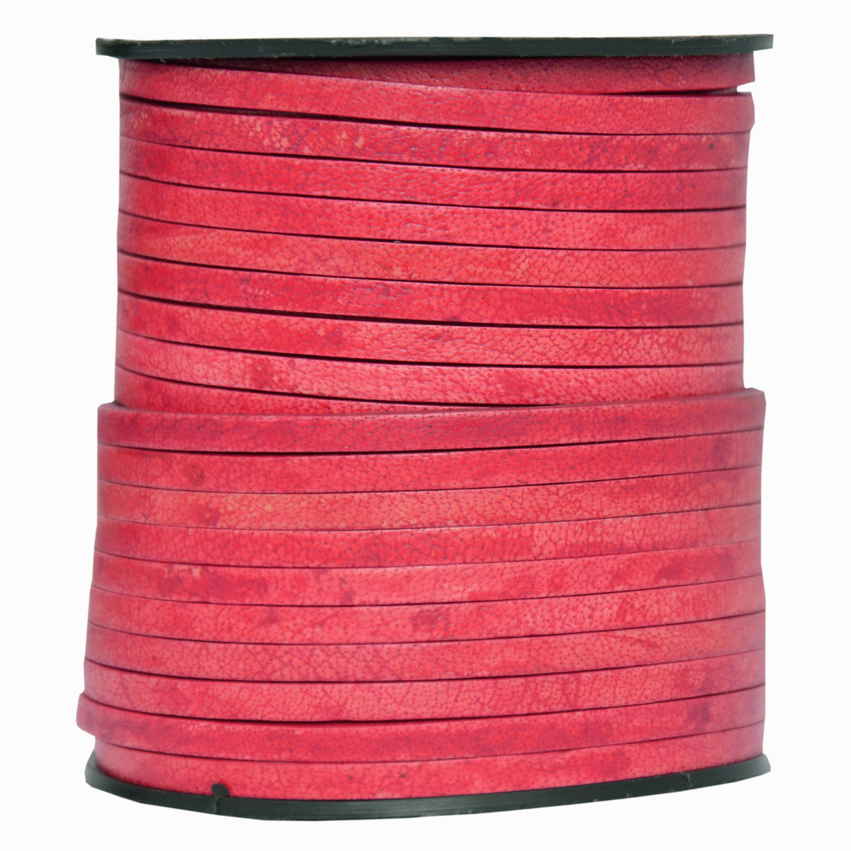 Red Natural Flat Leather Cord 3mm x 2mm