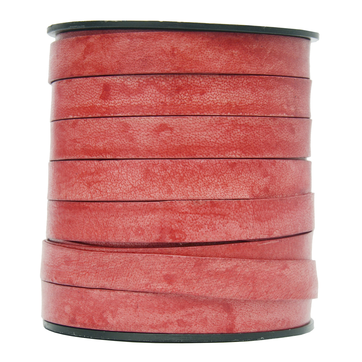 Red Natural Flat Leather Cord 10mm x 1mm
