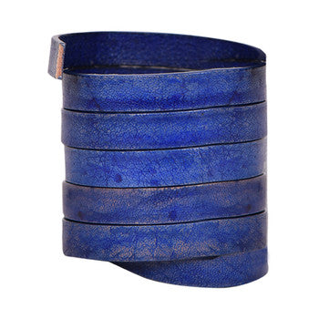 Royal Blue Flat Leather Cords 10mm x 2mm- 1 meter