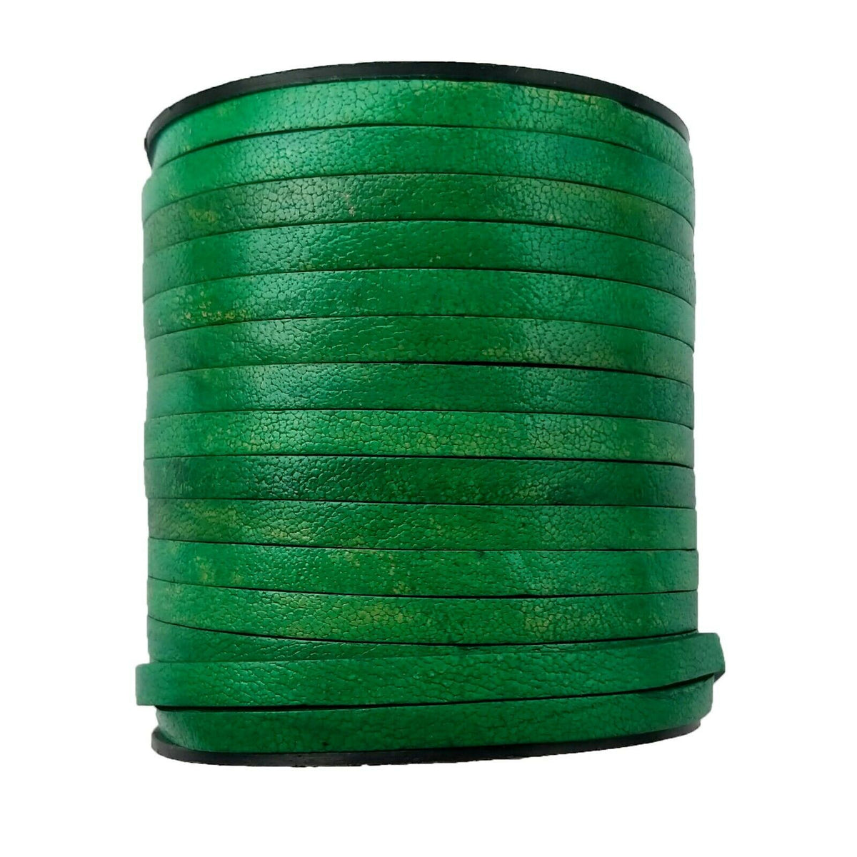 Sea Green Natural Flat Leather Cord 5mm x 2mm