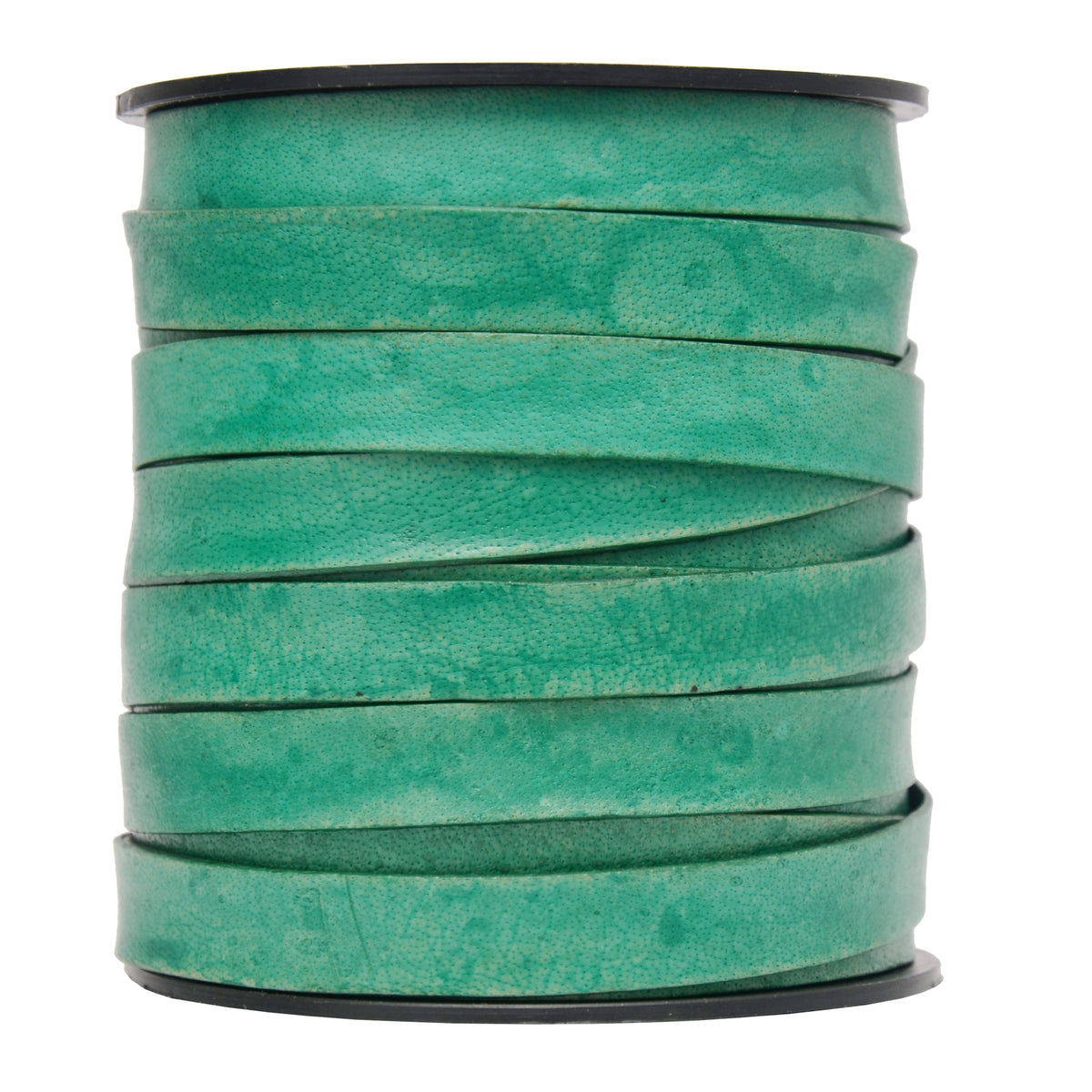 Sea Green Natural Flat Leather Cord 10mm x 1mm 1 meter