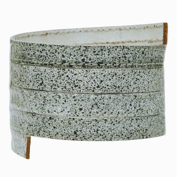 Stitched Leather Strap 10mm x 2mm Sparkle Gray 1 Meter