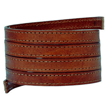 Stitched Leather Strap 10mm x 2mm Tan Brown 1 Meter