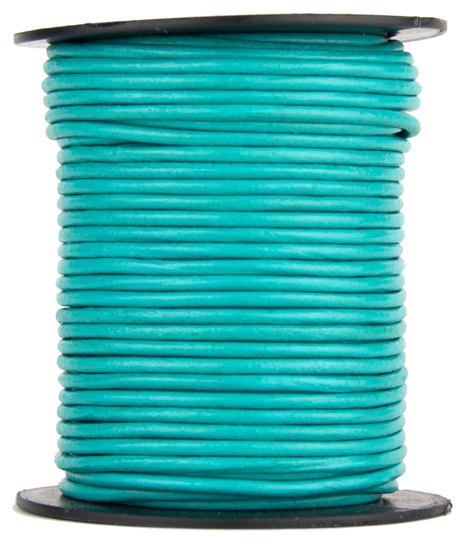 Turquoise Round Leather Cord 1.5mm