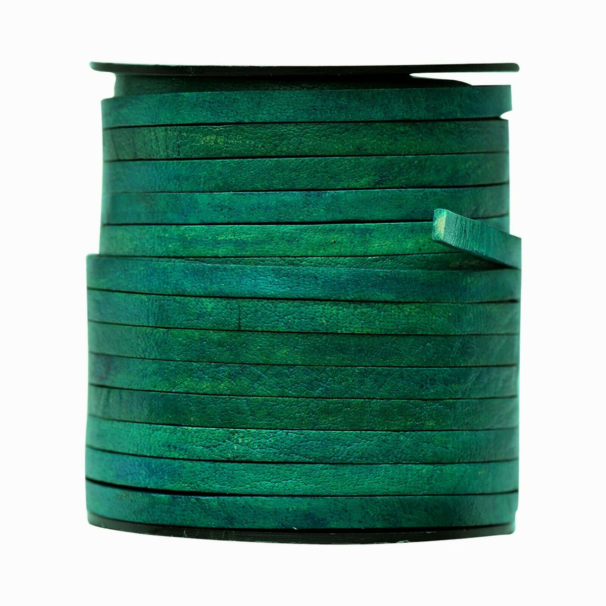 Turquoise Natural Flat Leather Cord 5mm x 2mm