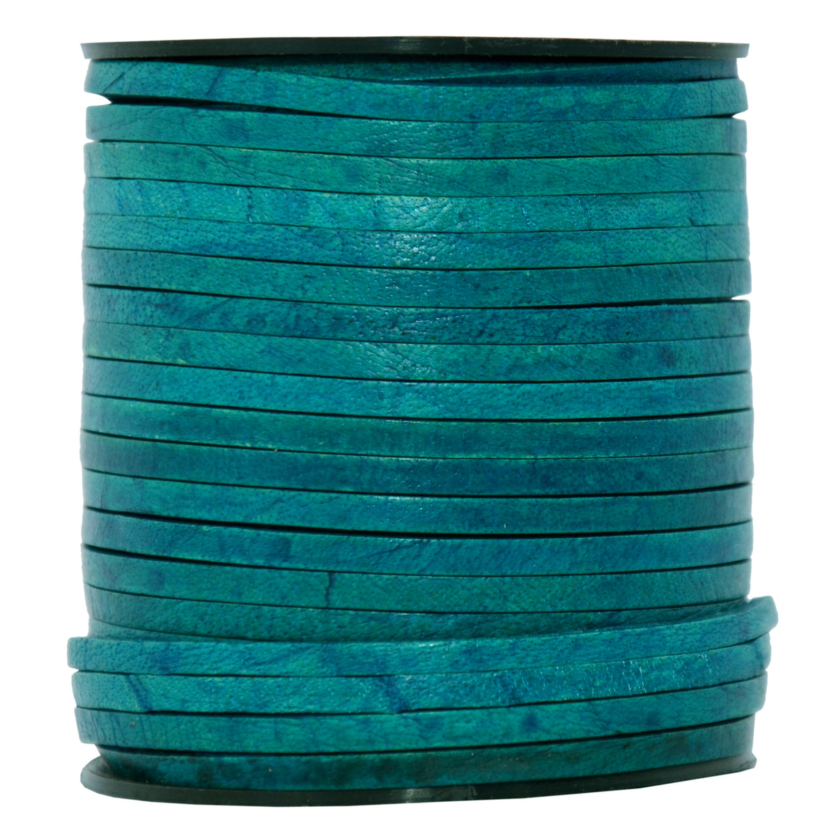 Turquoise Natural Flat Leather Cord 3mm x 2mm