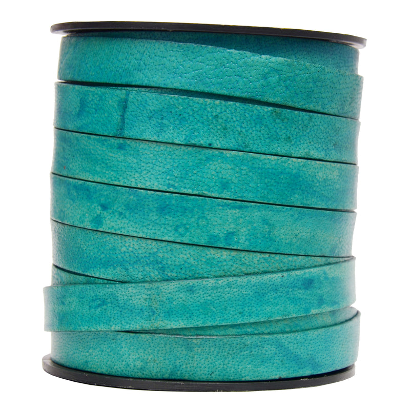 Turquoise Natural- Flat Leather Cord 10mm*1mm