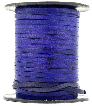 Violet Natural Flat Leather Cord 3mm x 1mm