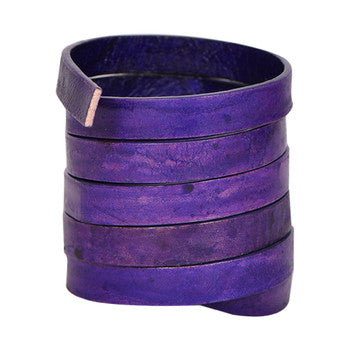 Natural Violet Flat Leather Cords 10mm x 2mm- 1 meter