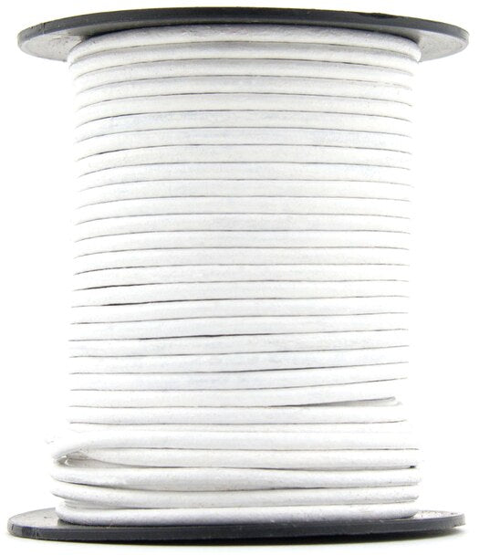 White Round Leather Cord 1.5mm