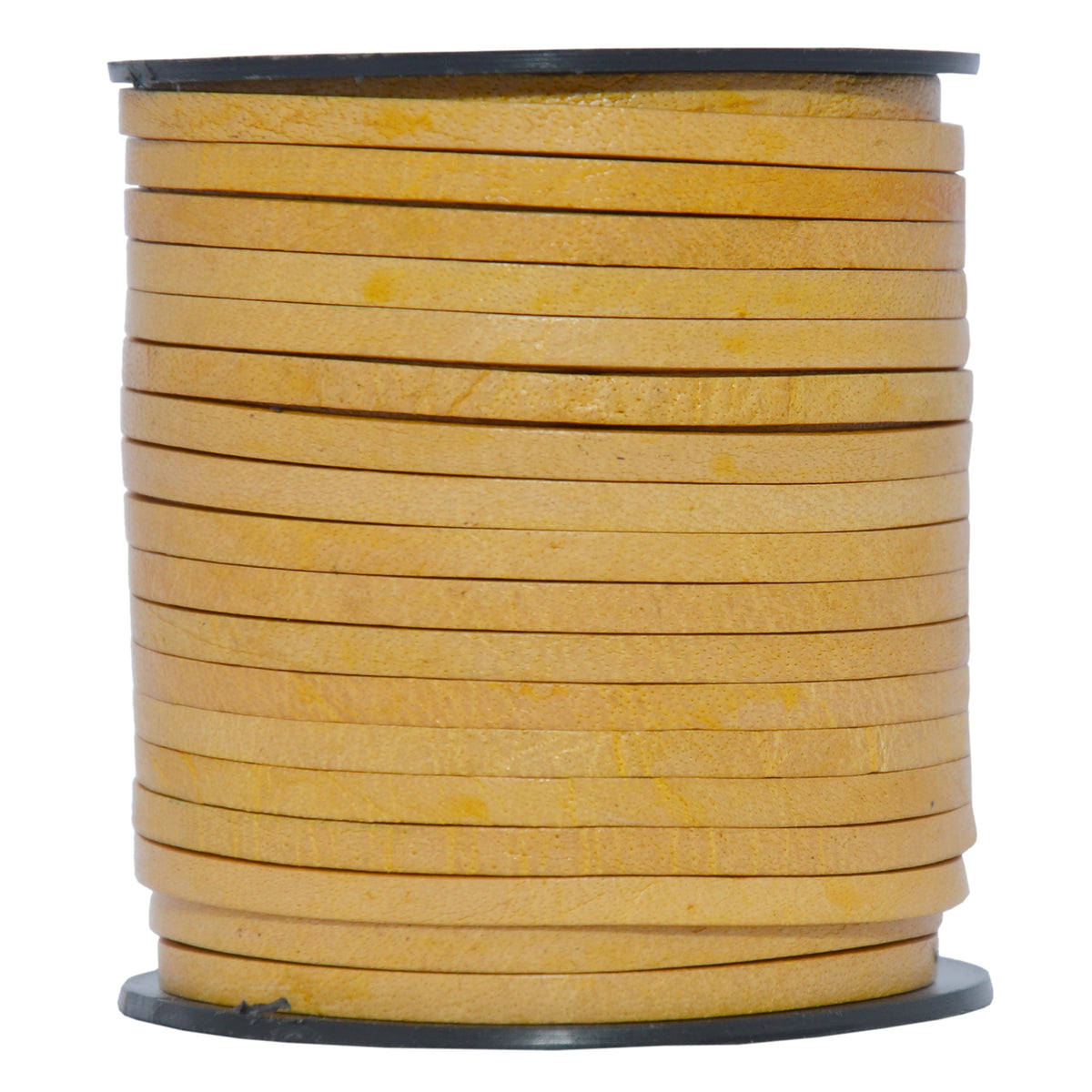 Yellow Natural Flat Leather Cord 3mm x 2mm